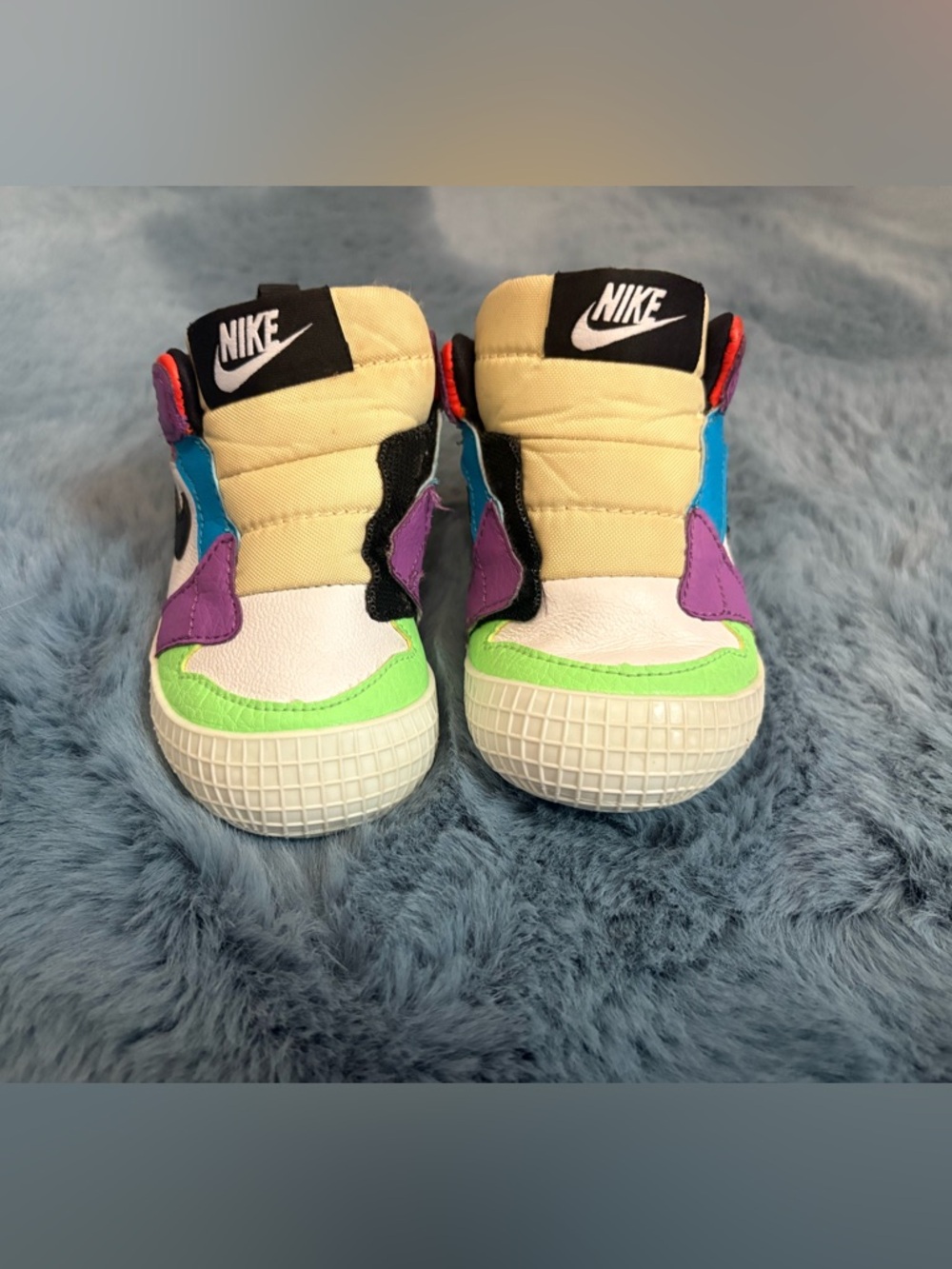 Nike Kids Colorblock High-Top Sneakers - Yellow/Green/Purple/Blue/Black/White